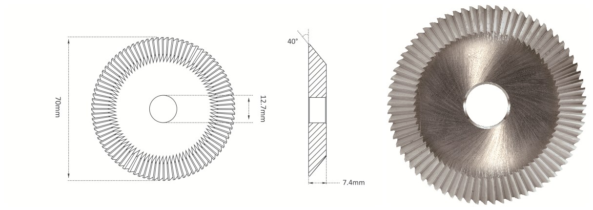 φ70x7.4xφ12.7x40°