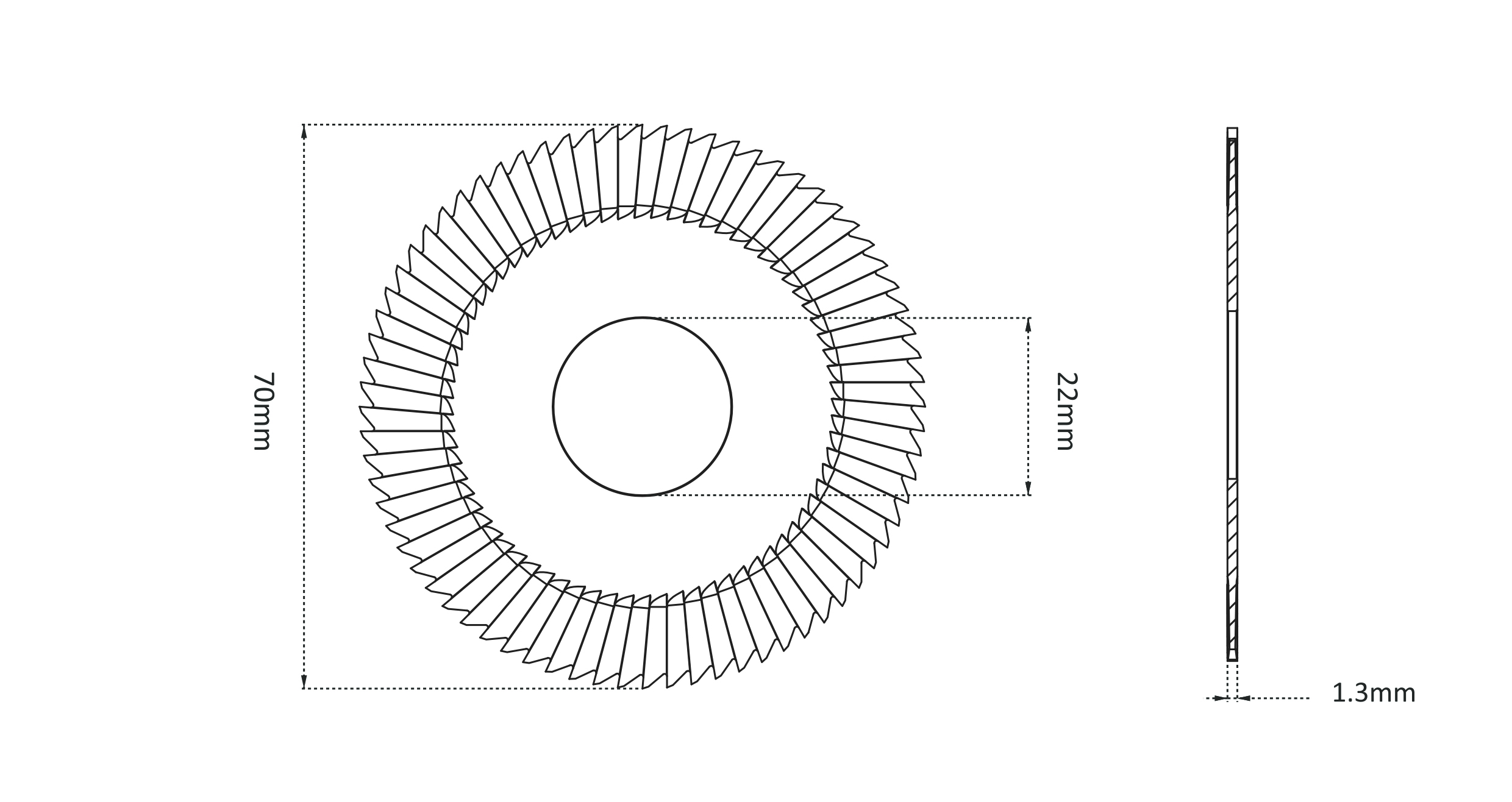 WENXING 100B 202 100A key cutting machine HSSM35 side milling cutter φ70x1.3xφ22 0022A P-1871